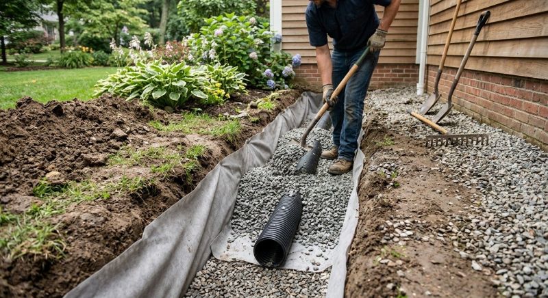 French Drain Installation in Tuscaloosa, AL